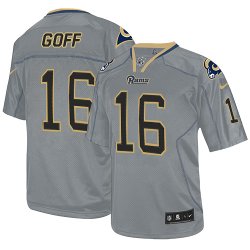 Men's Limited Jared Goff Nike Jersey Lights Out Grey - #16 NFL Los Angeles Rams